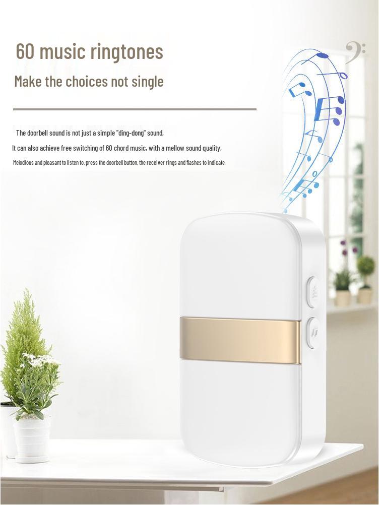 Battery-Powered Wireless Doorbell: No Plug-In, Waterproof, Long-Range Smart Call Button for Homes & Elderly Users