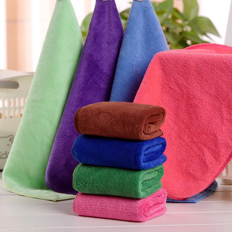 Soft Absorbent Children's Towel - Solid Color Square for Face & Hands
