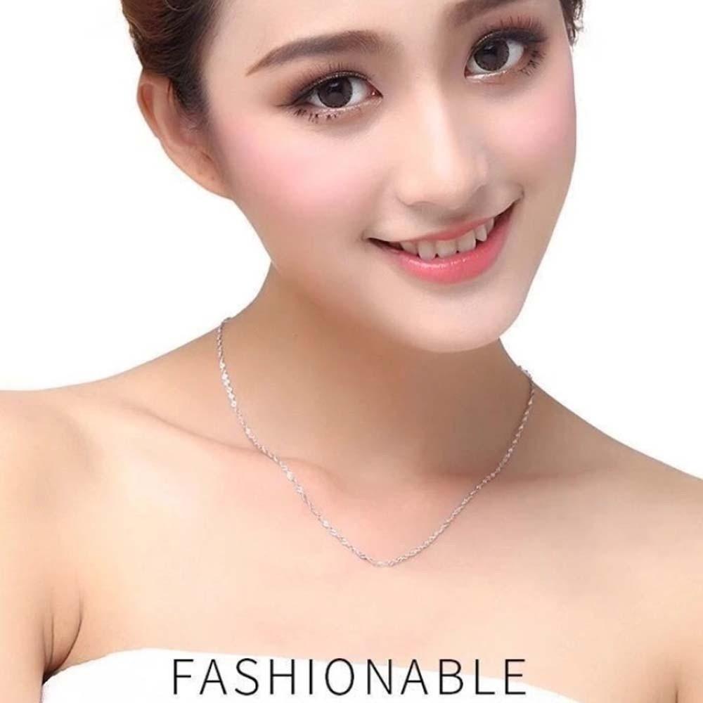 925 Silver Stacked Silver Necklace Zinc Zinc Alloy Collarbone Chain Elegant Glitter Choker Necklace  Bride
