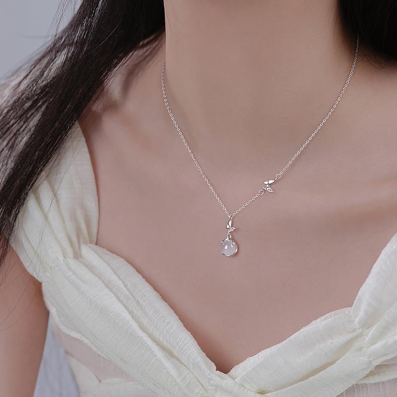 Xiangnan 999 Sterling Silver Butterfly Necklace - 2026 New Luxury Women's Clavicle Chain with High-End Niche Design