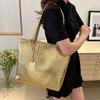 Stylish Large Capacity Solid Color Tote Bag Fashionable Korean Shoulder Bag For Women