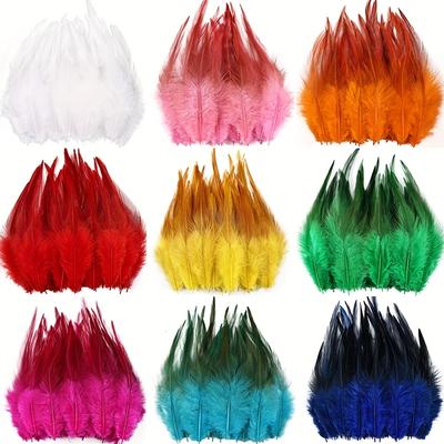Red Chicken Feathers 13-18cm Natural Craft Feather for DIY Handmade Jewelry Wedding Festival Party Stage Dress Decorations
