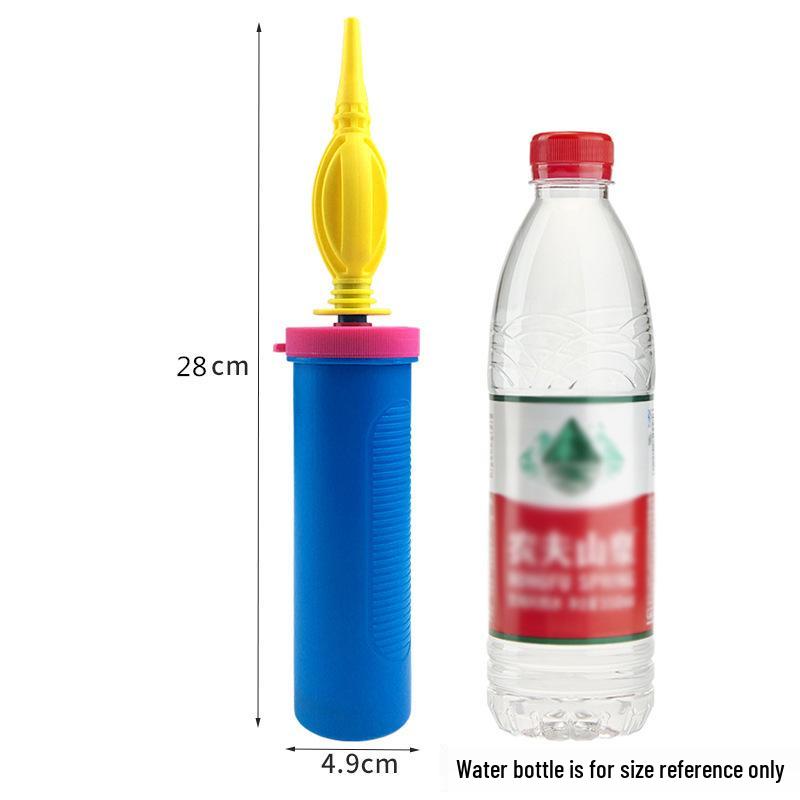 Hand-Push Balloon Inflator: Double-Action Manual Air Pump with Angled Head and Mixed Colors