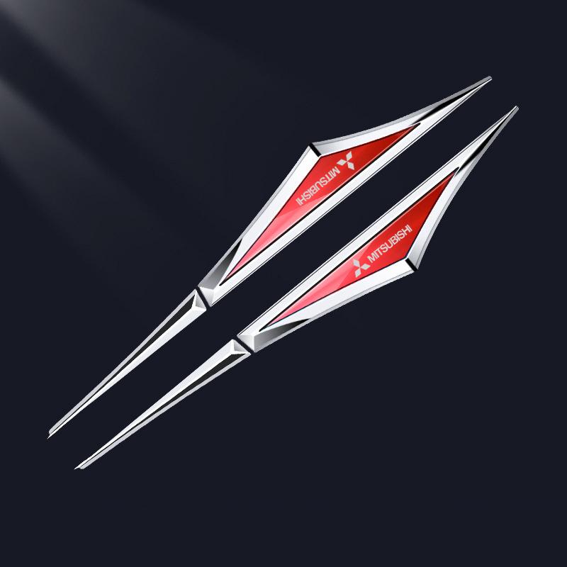 cyxmtz1 2PCS for Mitsubishi Lancer Outlander Pajero ASX Outlander Eclipse Cross Ralliart Alloy Car Side Badge Fender Sticker Decoration