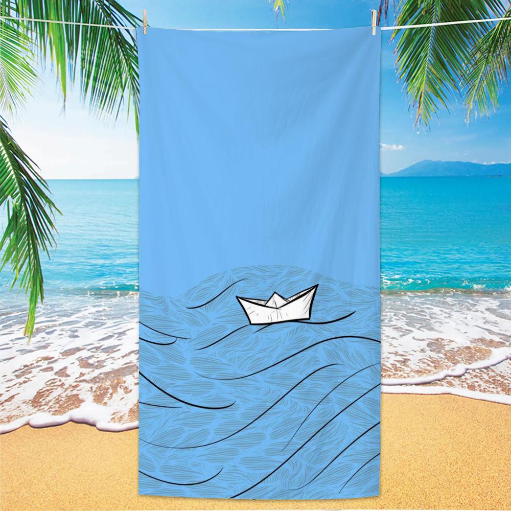 Ultra Fine Fiber Beach Towels, Beach Swimming Speed Drying Velvet Bath Towels, Printed Fashionable Bath Towels Towels Face Towel