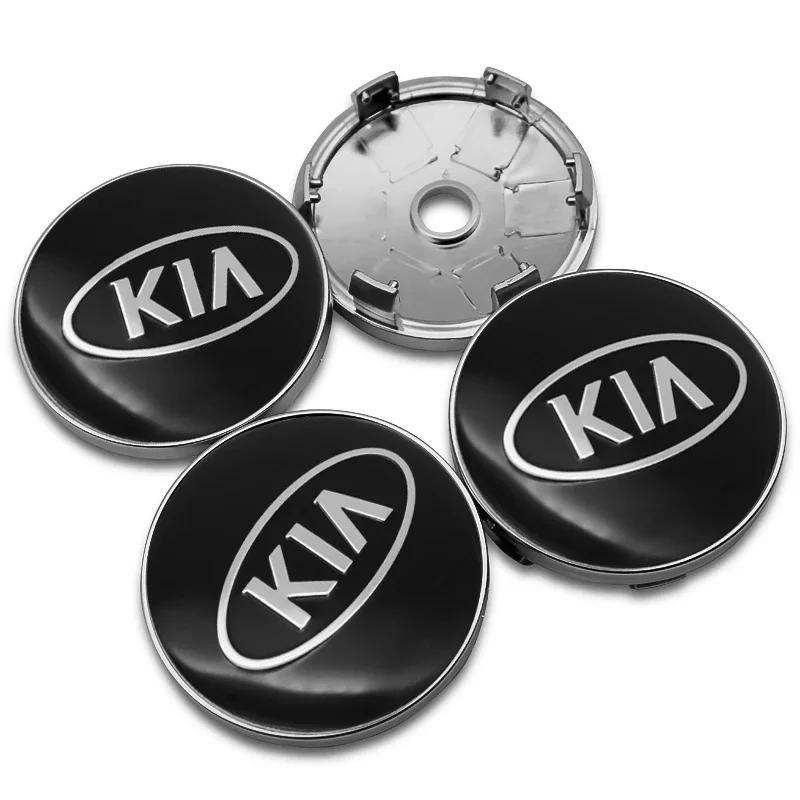 4 Stück 60mm Auto Radnabenabdeckungen Felgenabdeckung Plakette Emblem Aufkleber Zubehör für KIA Rio Ceed Sportage Cerato Sorento K3 K5