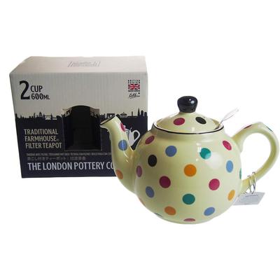 London Pottery Farmhouse Teapot, Ivory/Dot, 2-Cup, 78412