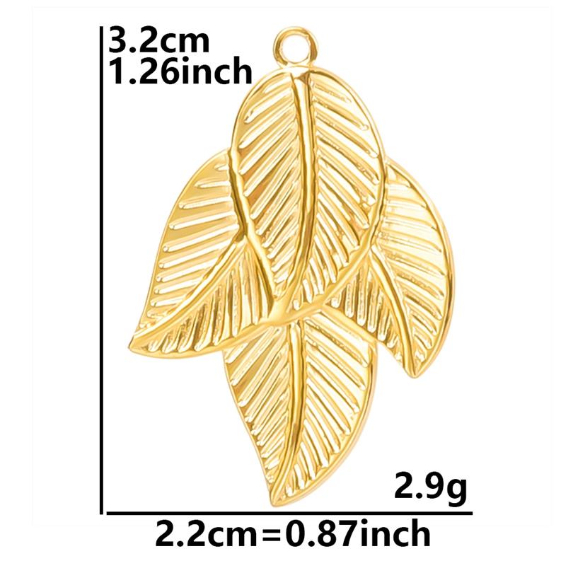6pcs Gold Color Stainless Steel Charms For Jewelry Making Supplies Plant Leaf Flower Pendant Charm Cherry Pepper Sunflower Charm
