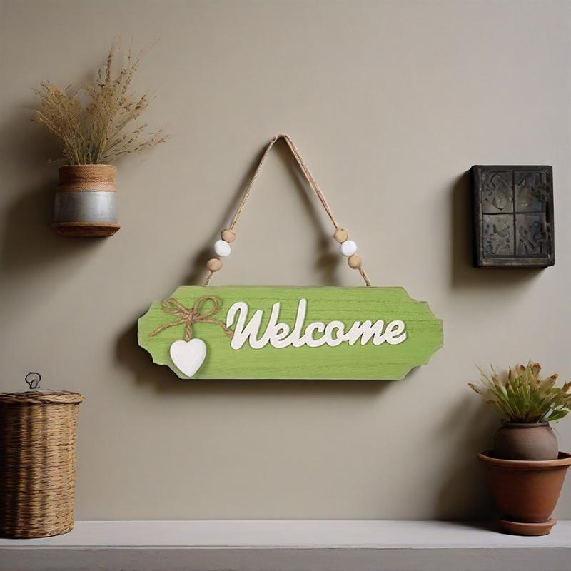 Wooden Welcome Sign Rustic Farmhouse Home Decor Hanging Wall Plaque Welcome Home Sign Wooden Door Sign Porch Housewarming Gift