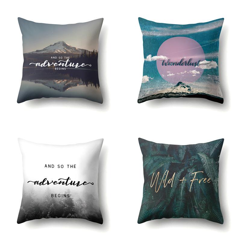 Modern Painted Simple Household Car Polyester Pillow Case Car Decoration Home Printed Waist Pillow Case