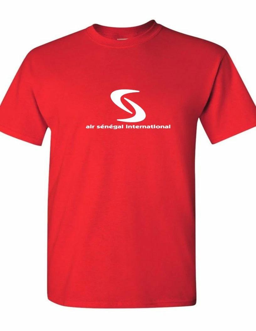 Air Senegal Retro White Logo Tee Airline Travel Aviation Red Cotton T-Shirt 2 XL