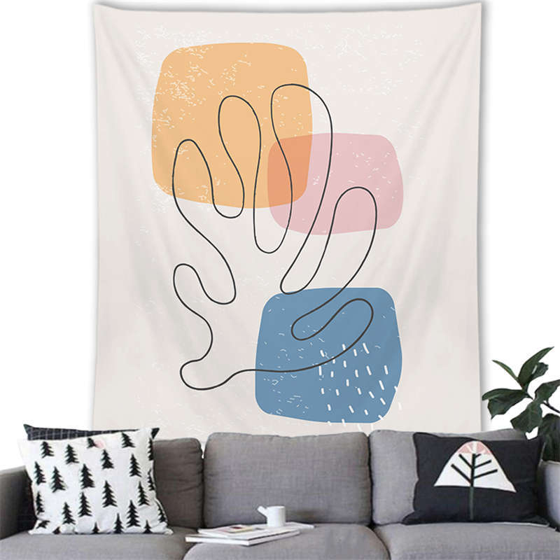 Nordic Marmorino Minimalist Landscape Digitalprinted Polyester Tapestries Living Rooms Bedrooms Macrame Wall Hanging Room