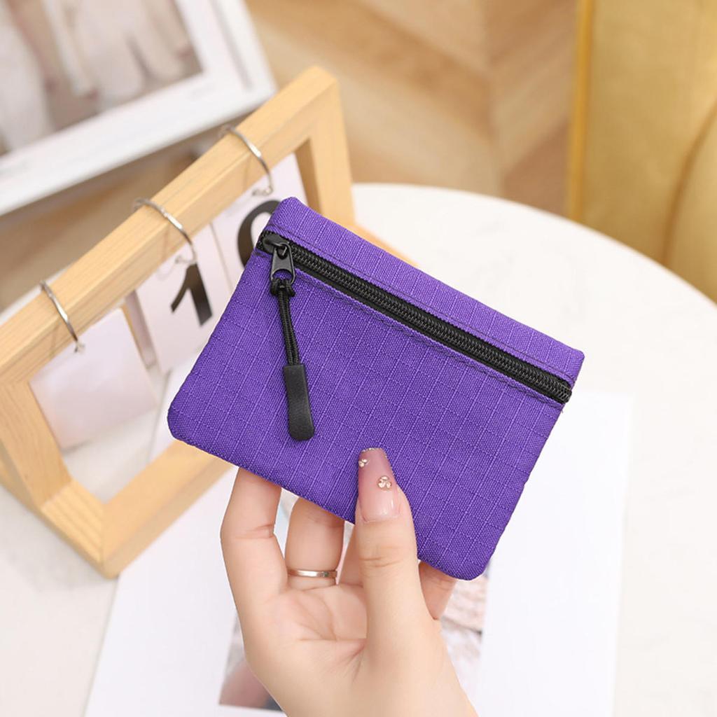 Credit Card Holder Kids Mini Cute Purse Oxford Cloth Coin Purse Women Zipper Coin Pouch Key Earphone Data Cable Card Bag