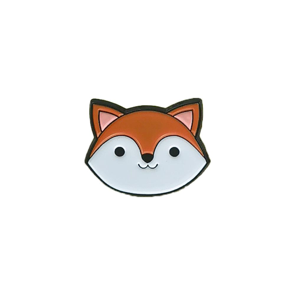 Tierkopf-Abzeichen im Cartoon-Stil: Süße Fuchs, Welpen, Katzen Broschen für Kleiderzubehör