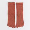 Woman Girls Five Finger Short Socks Solid Color Breathable Soft Elastic Harajuku Socks with Toes Cotton Knitted Mid Tube Socks