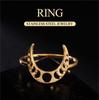 Dawapara Crescent Moon Fashion Women Ring Lunar Moon Phase Witch Stainless Steel Lucky Amulet Minimalist Jewelry