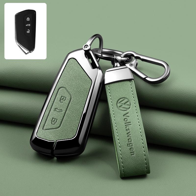 Leather Car Remote Key Fob Case Cover Protector Holder Shell For VW Volkseagen Golf 8 MK4 MK8 ID.3 ID.4 Keychain Accessories