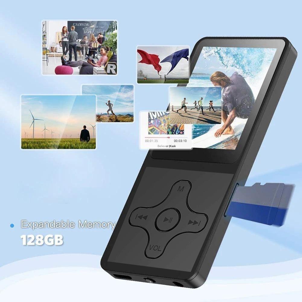 Bluetooth MP3 Player with 16GB TF Card Mini MP3 Music Player Support FM Radio Built-in Speaker E-Book Walkman for Headsets