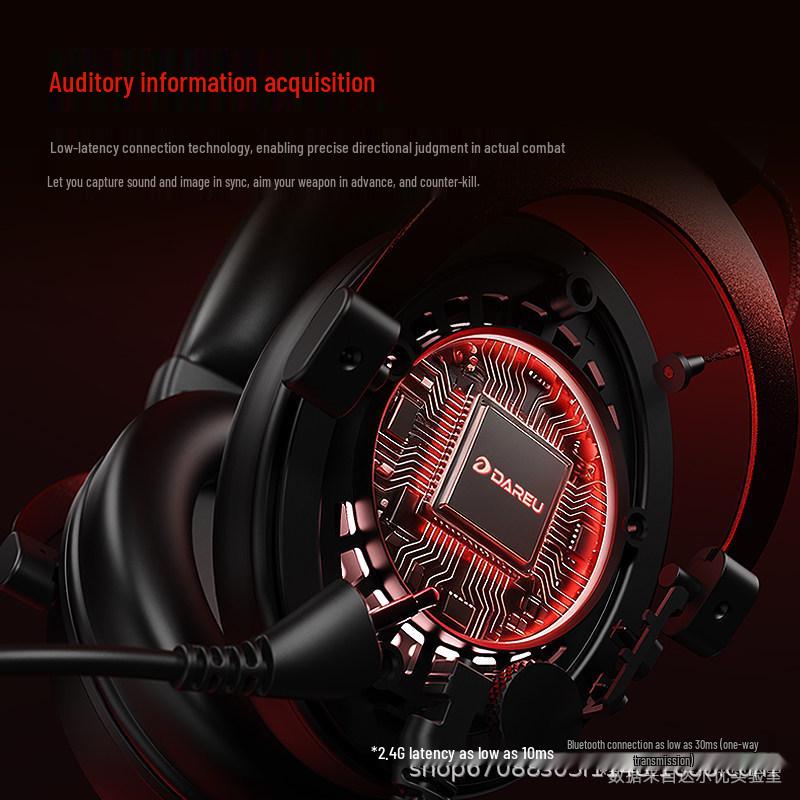 

DAREU A3PRO Wireless Over-Ear Gaming Headset with Bluetooth and Noise Cancelling A3-Black Orange (Quad-mode + 53mm Driver)