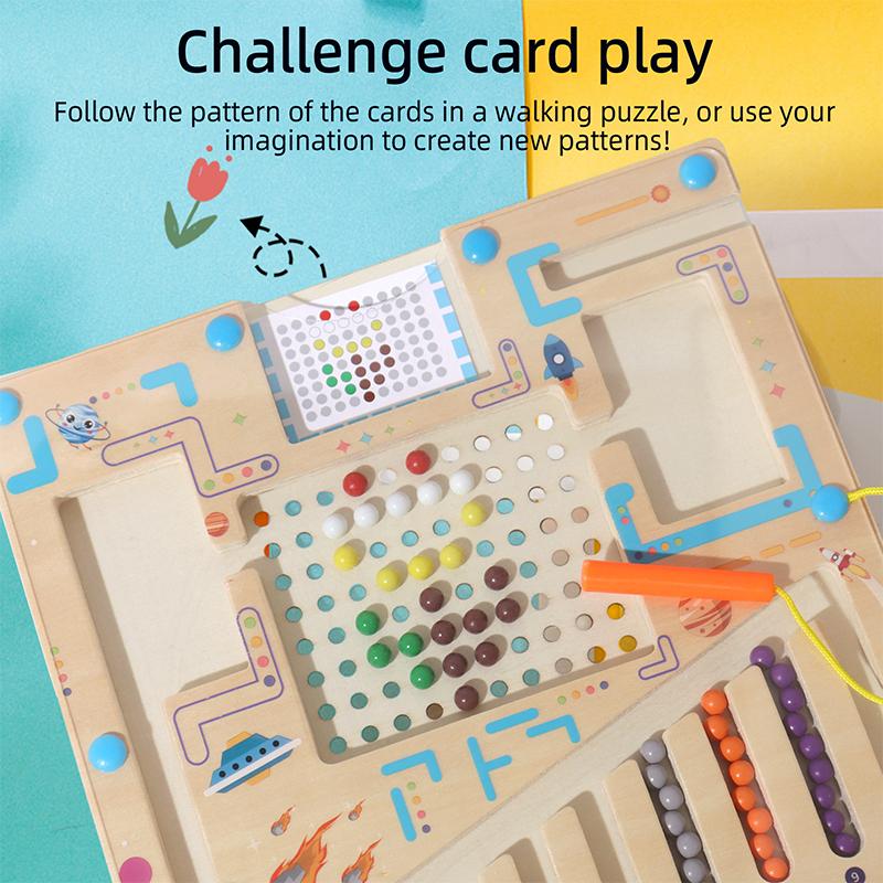 Magnetic Sorting Games Montessori Puzzle Toys Maze Board Learning Color Counting Number Classification Wooden Educational Toys