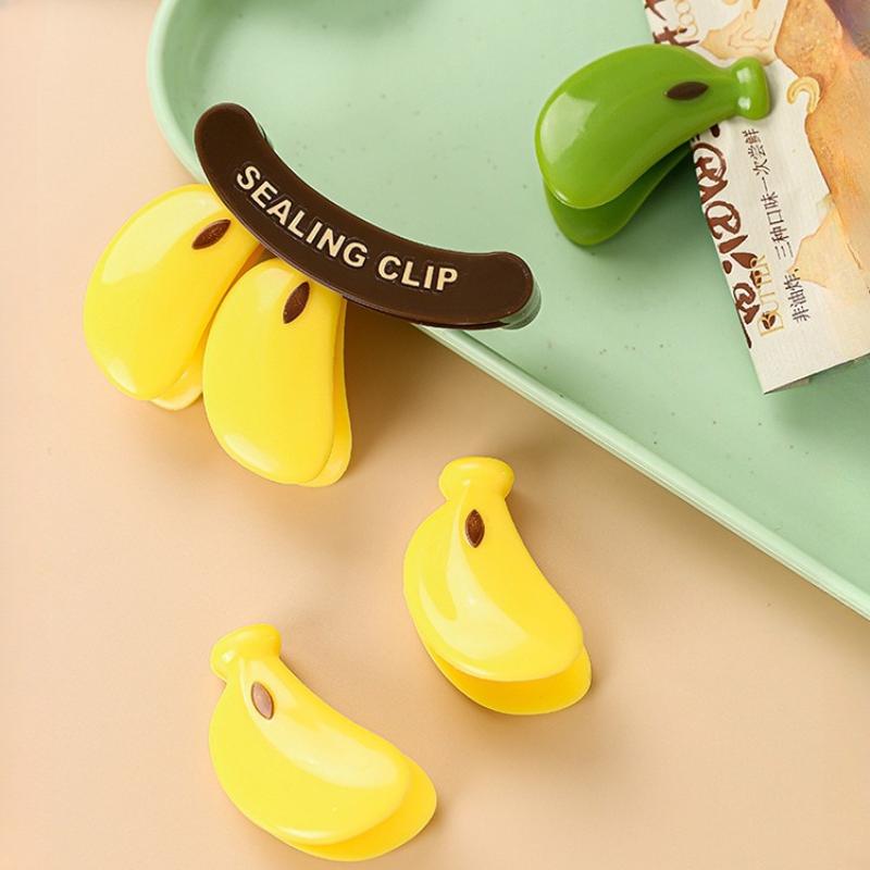 1Pc No Banana Green Magnetic Sealing Clip Food Plastic Bag Moisture-proof Fresh-keeping Clip Milk Powder Sealing Strip Banana Snack Sealing Clip