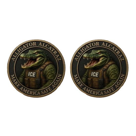 Krokodýl Vězeň Mugshot Mince Florida Everglades Vězeňské Memorabilia Mince Vtipná Historie Zločinu Výzvová Mince Sběratelský Dárek pro Muže Sběratele Mincí