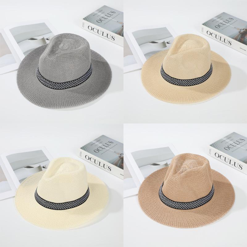 Men's hat sunscreen sun hat summer new trend cool hat middle old man straw hat top hat bucket hat