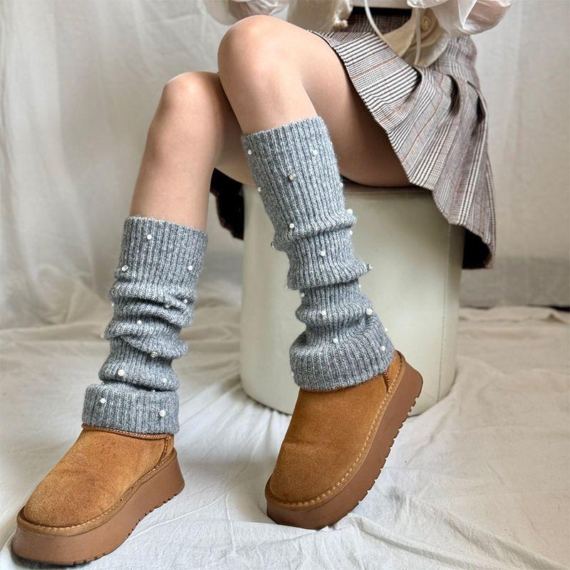 Autumn Winter Leg Warmers Vintage Socks Knitted Slouch Socks American Preppy Style Wool Warm Hot Girl Warm Calf Socks