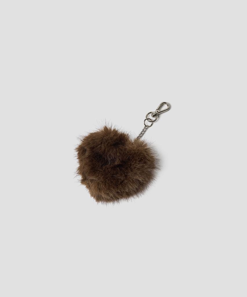 Ttudement Faux Fur Chain Strap Backpack Brown