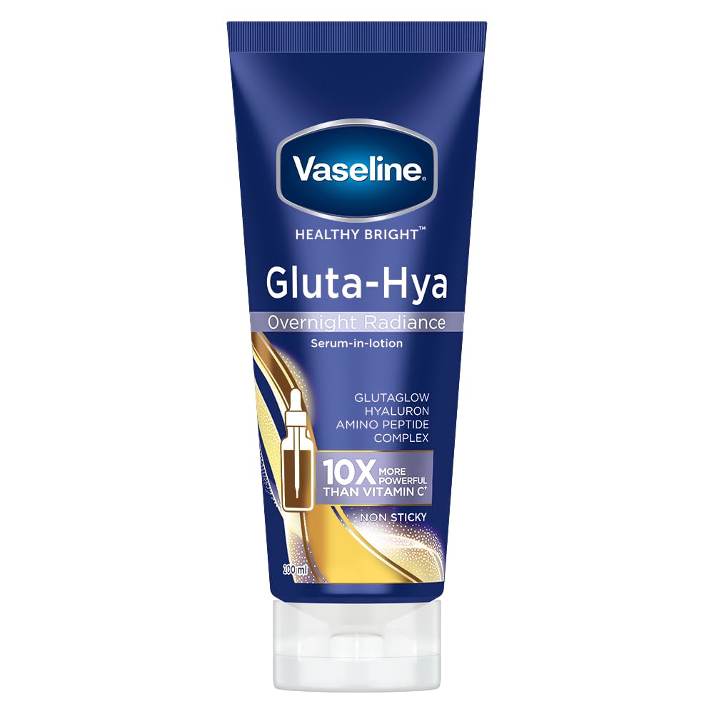 Vaseline Gluta-Hya Overnight Radiance Serum-In-Lotion 200 ml With Amino Peptide For Dewy Even Toned Skin
