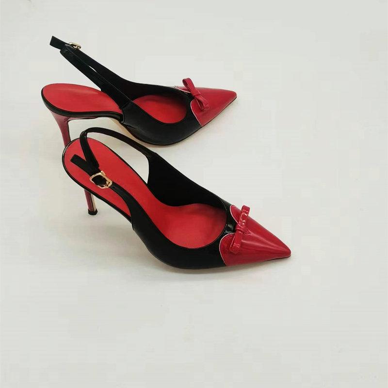 

Fashion Summer 2025 New Style Bow Pointed-Toe High Heels Heart-Shaped French Sexy Thin-Heeled Backheel Open-Toe Sandals For Women 34