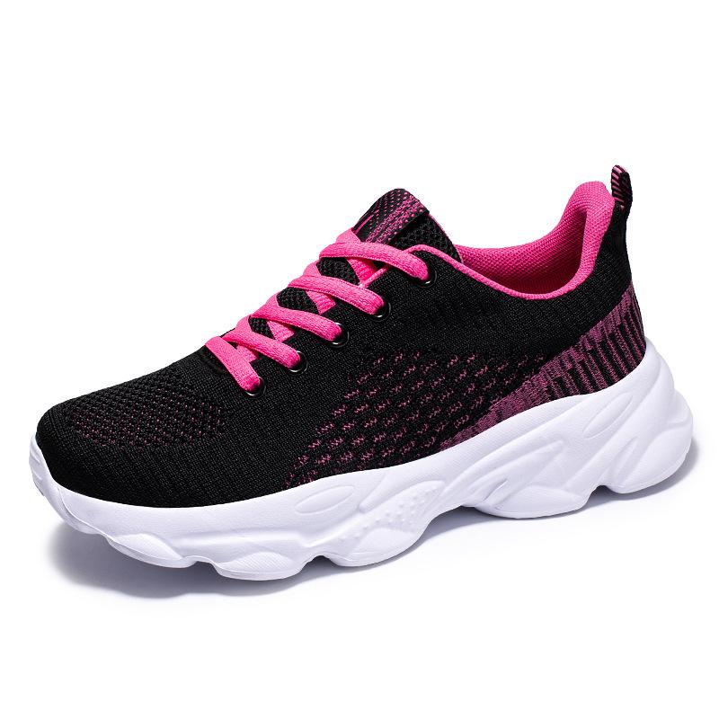 Women's shoes new fly-woven mesh breathable sports and leisure single shoes lightweight soft-soled running shoes student mesh shoes