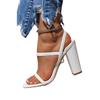 Large size summer new high-heeled sandals women's thick heel square head height-increasing women's shoes large size