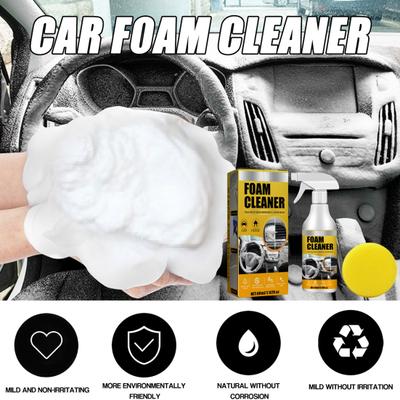 60ml Car Interior Foam Cleaner Eco-friendly Fast-acting Upholstery Dash Vinyl Leather Stain Remover Multifunctional Foaming Cleaner