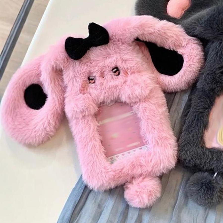 Cute Little Devil Plush Card Holder for Students Campus Photo ID Bus Card Display Pendant Pocket Card Protector Accessories