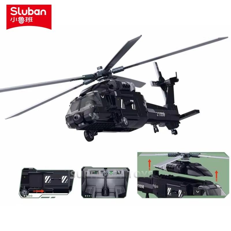 382Pcs Z-20 Helicopter & 211Pcs J-10 Fighter Jet Military Building Blocks Military Model Bricks Educational Toys For Kids