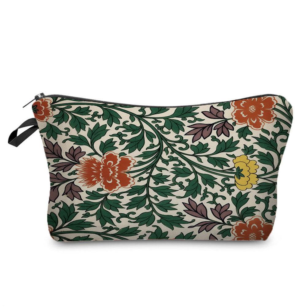 Women Flower Print Cosmetic Bag Toiletries Organize Travel Storage Case 6694