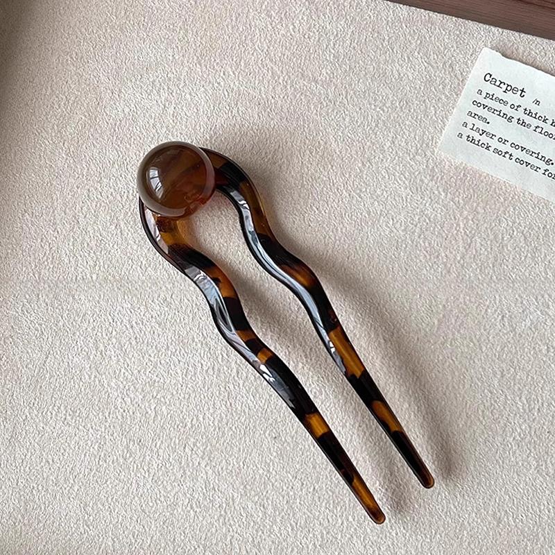 Grampo de Cabelo em U com Contas Coloridas Garfo de Cabelo Presilha de Cabelo Moderna Para Mulheres Meninas Joias Vintage Acessórios de Cabelo