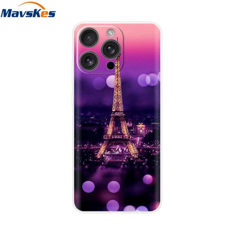 For iPhone 16 Pro Max Case Shockproof Silicone Bumper For Apple iPhone 16 Pro Max Plus Cover Soft TPU Phone Protector Shell Para