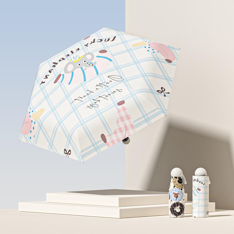 Sunscreen parasol three fold portable lady rich flower umbrella weather and rain dual-purpose self-opening oil painting sun flower umbrella