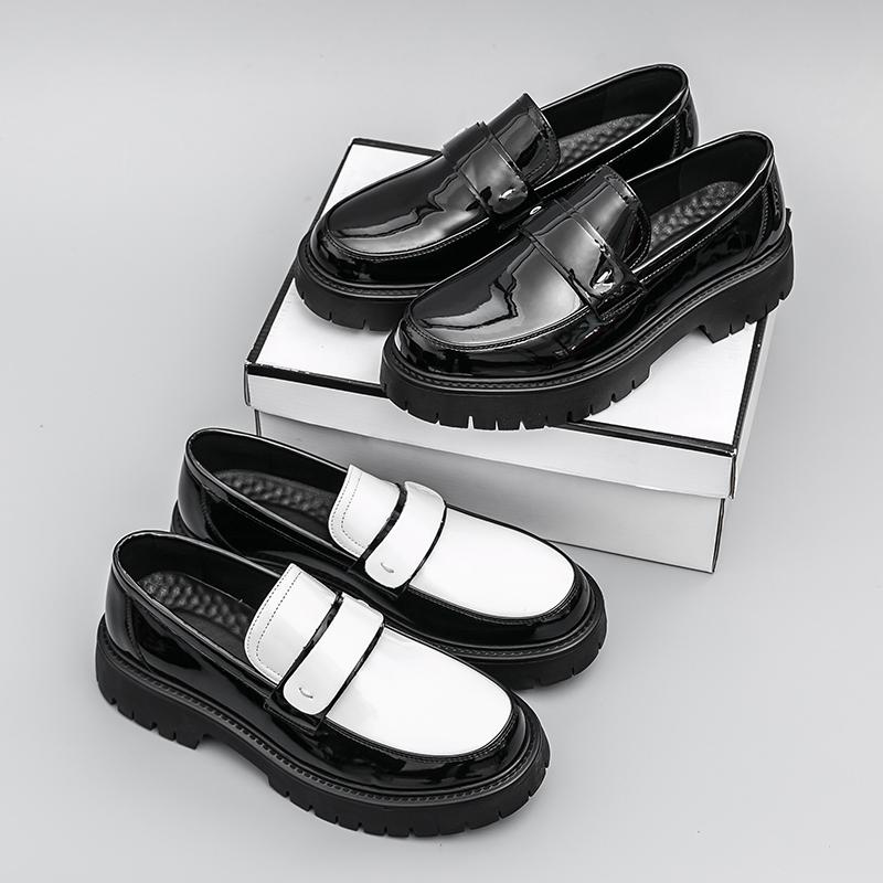 New Le Fu Shoes Men Thick Soled Breathable Comfortable Fashionable Big Toe Leather Shoes Men Business Office Shoes Sizes 38-46