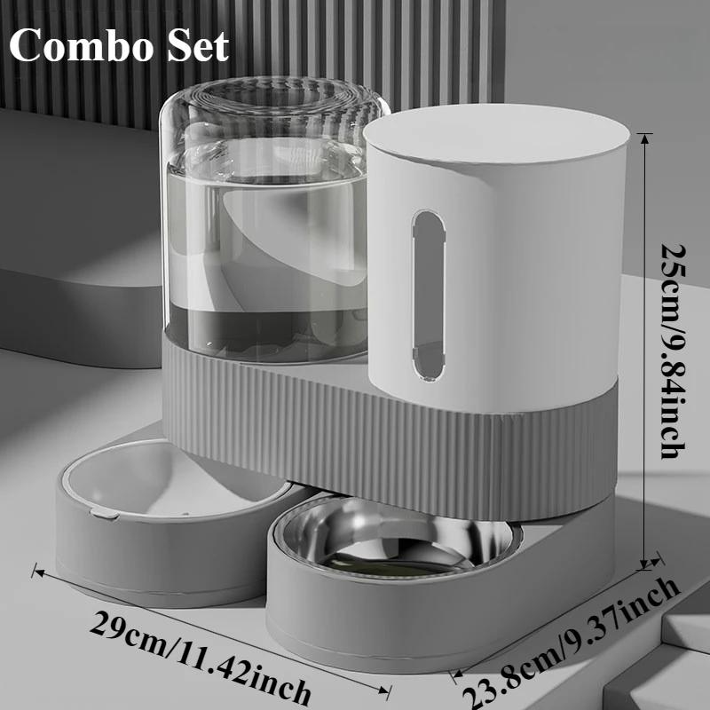 1PC Large Capacity Three In One Plastic Food and Water Bowls for Pet Dogs Cats Cat Puppy Feeding Dispenser Durable Para Perros