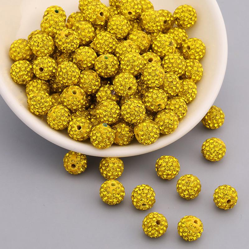 10mm 10pcs Rhinestone Beads Round Beads Bulk Sparkle Crystal Bead for Necklace Bracelet Earring Jewelry Making DIY Decoration