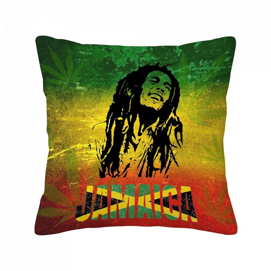 Reggae Bob Marleys Pillowcase Anime Throw Pillow Covers For Living Room Cushions Home Decorations Interior Decoration Sofa Cover