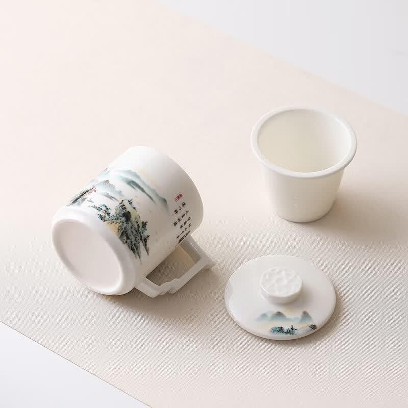 Chinese Landscape Ceramic Tea Set