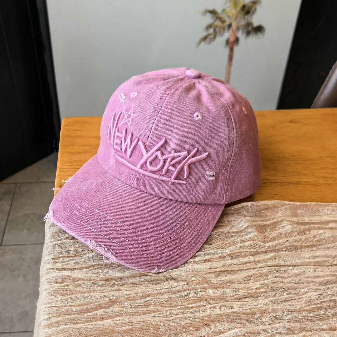 

Fashion Letter Embroidery Baseball Hat for Men Women Washed Cotton Solid Color Sunshade Peaked Cap Unisex Adjustable Hip Hop Hat розовый