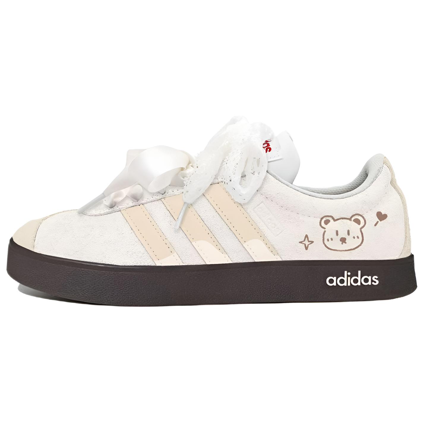 

Adidas VL COURT 2.0 Milk Bear, Soft Fufu Girlish, Good Looking, Refreshing, Dopamine Dressing Synthetic Leather HQ1802(Team2234-) 36