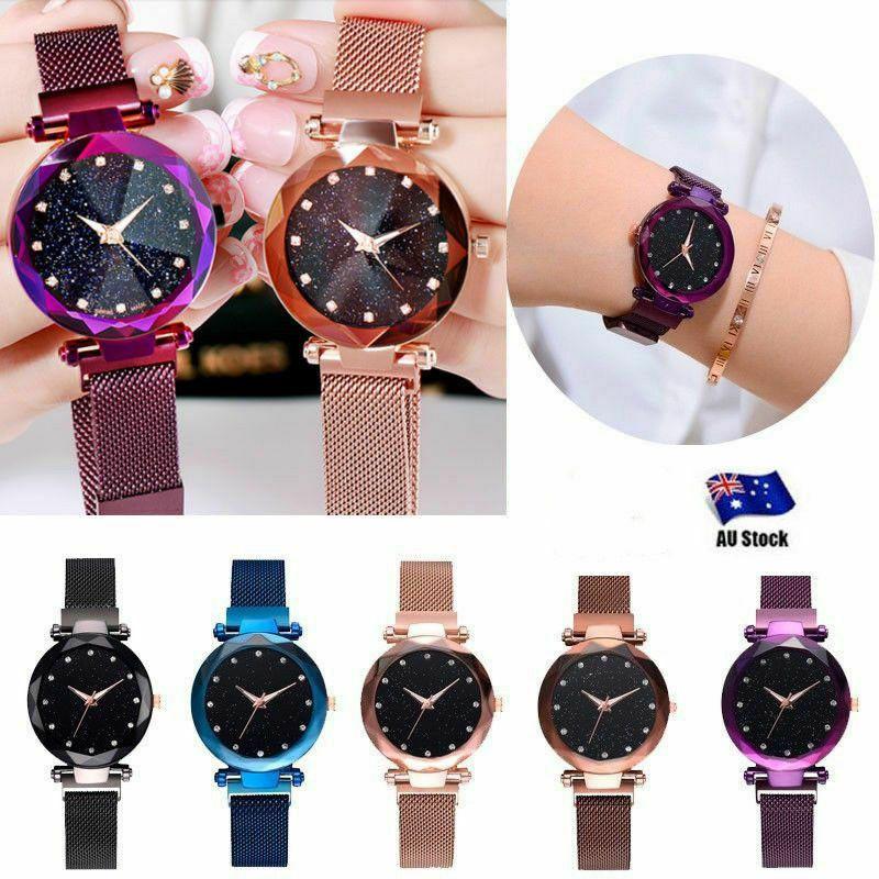 Montre-ceinture de mode pour femme Qualité Supérieure Ciel Étoilé Bracelet Magnétique Acier Inoxydable