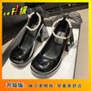 New Thick Heel Temperament High Heels Spring and Summer Black Light Mouth Women's Single Shoes One-word Buckle Mary Jane Shoes Tide