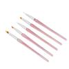 5pcs Nail Art Brushes Set Various Shapes Fine Drawing Nail Art Striping Brushes Transparent 